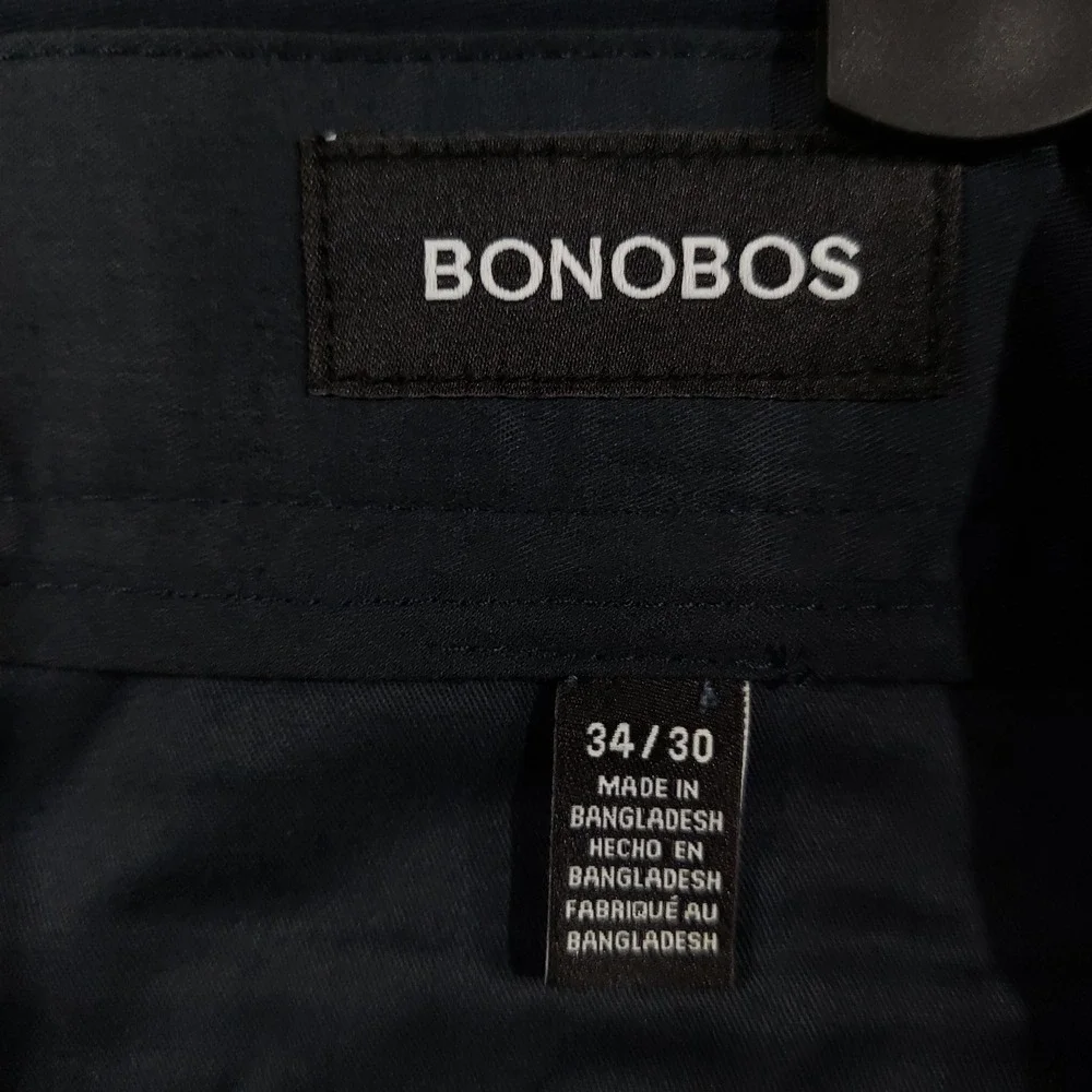 Bonobos Trouser Men 34x30 Navy Blue Cotton Stretch Chino Dress Pants 1896250